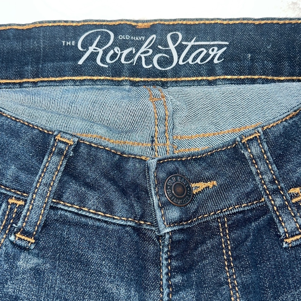 Old Navy The Rock Star Campfire Dark Wash Bootcut Jeans Size 2 EUC - Picture 3 of 11